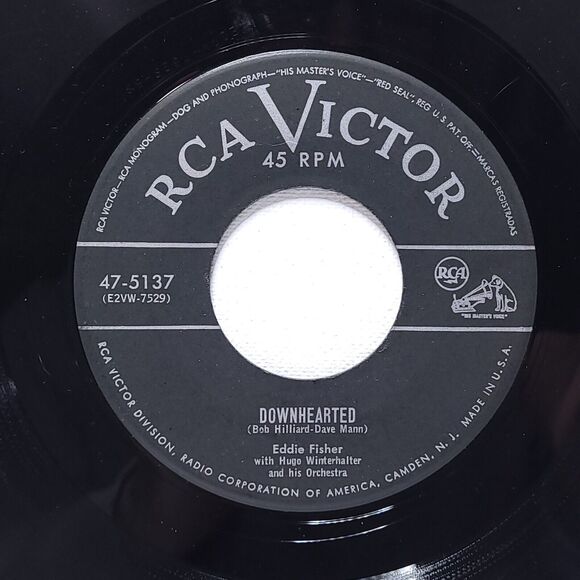 RCA Victor Other - Eddie Fisher ‎45 Downhearted / How Do You Speak To An Angel? RCA Victor VG+ Pop